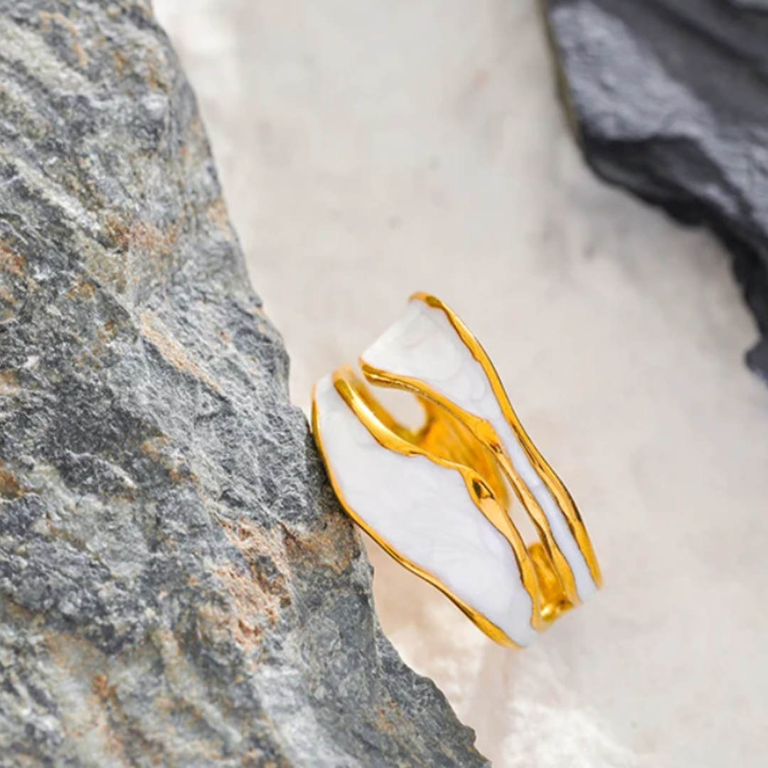 Anillo Esmaltado Blanco