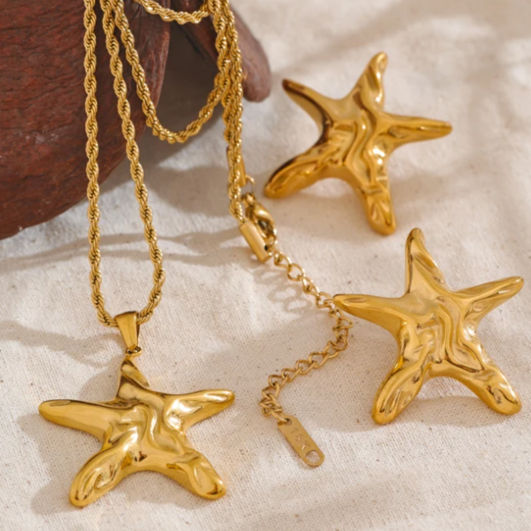Set de Cadena y Aretes Estrella de Mar