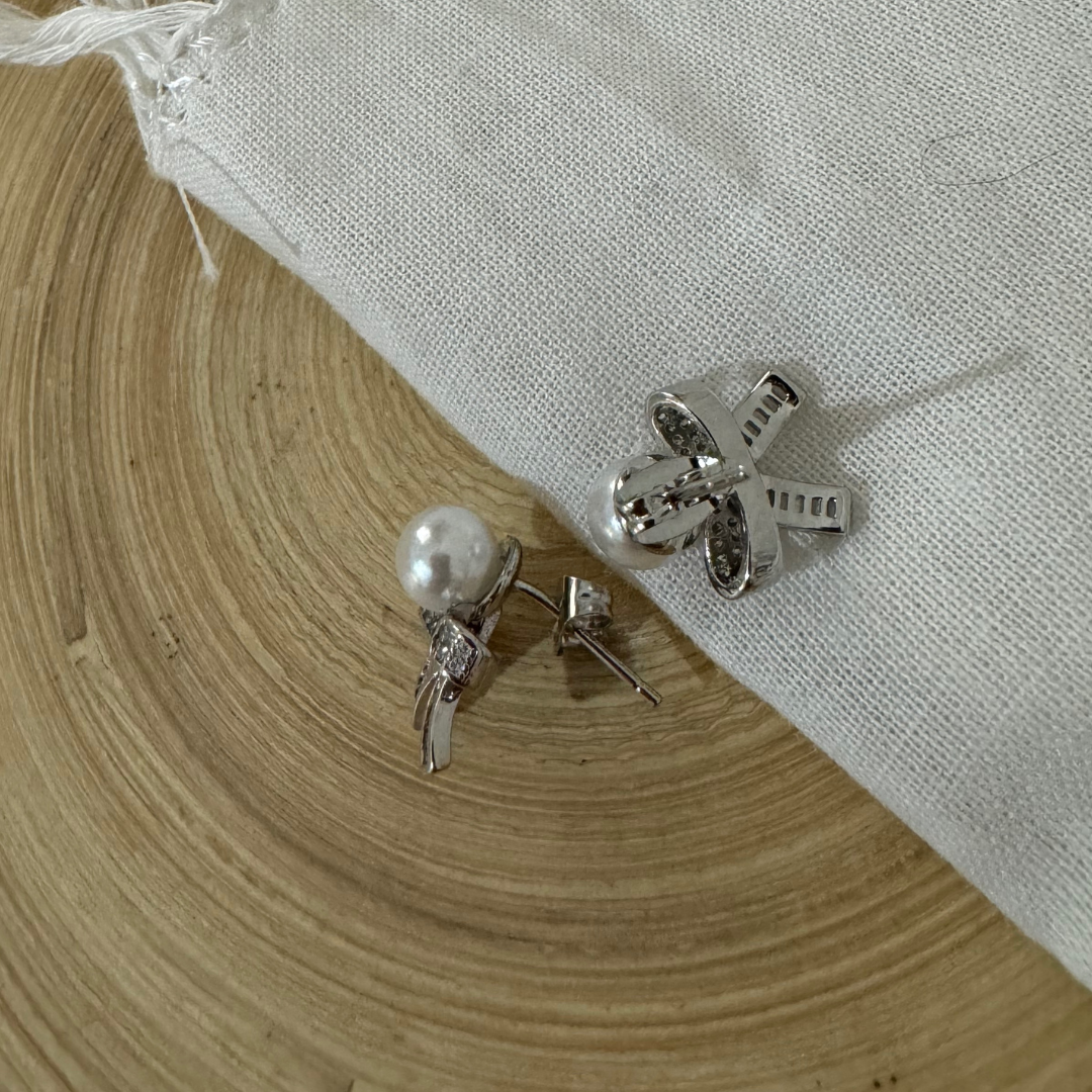 Aretes Lazo Perla