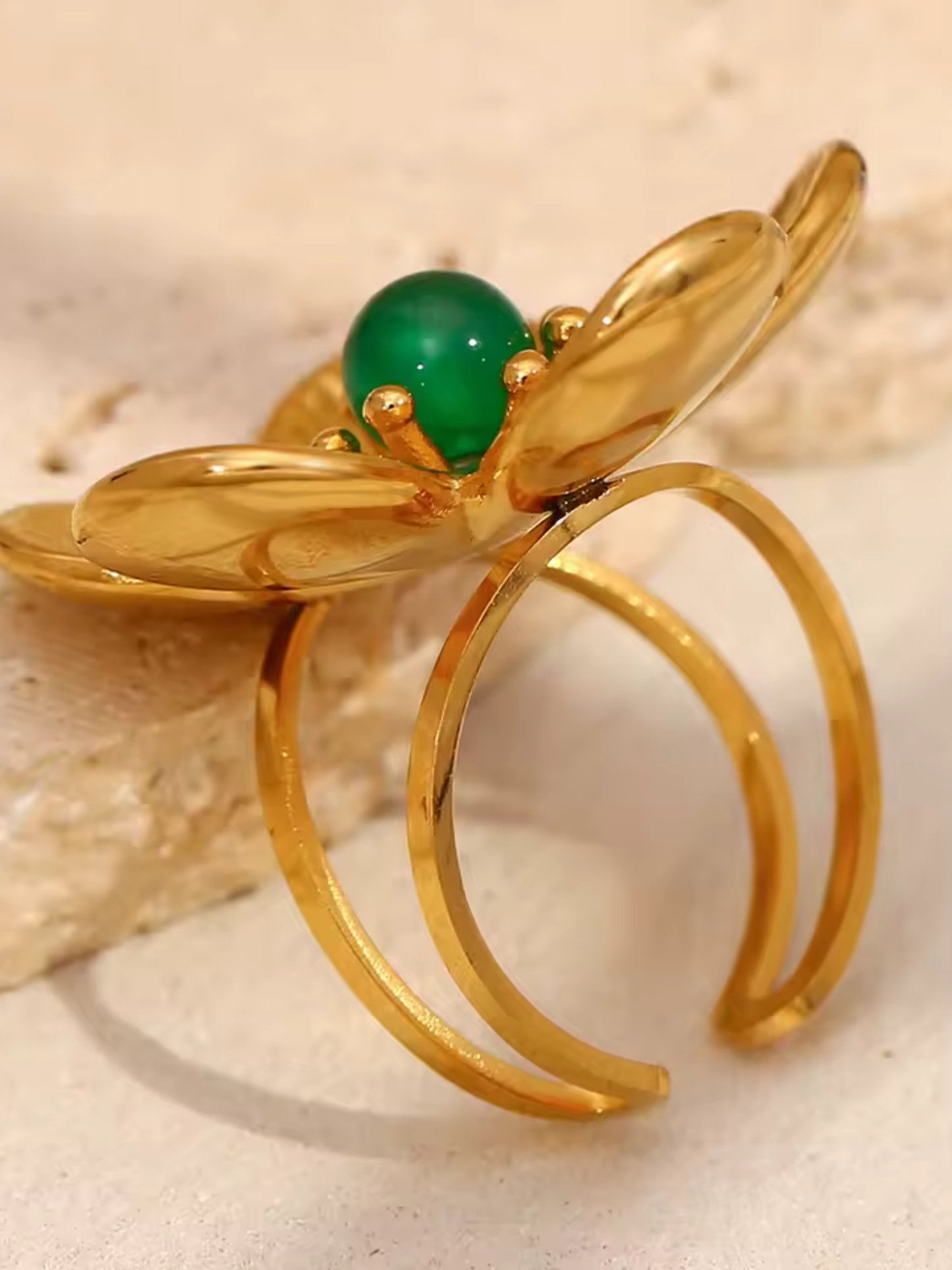 Anillo Flor Verde