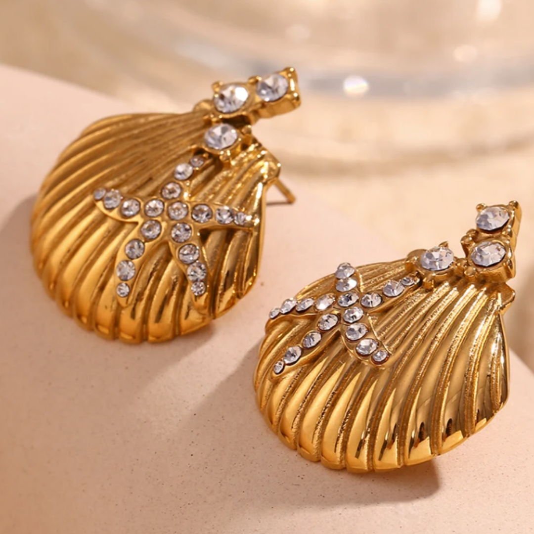 Aretes Conhas con Piedra