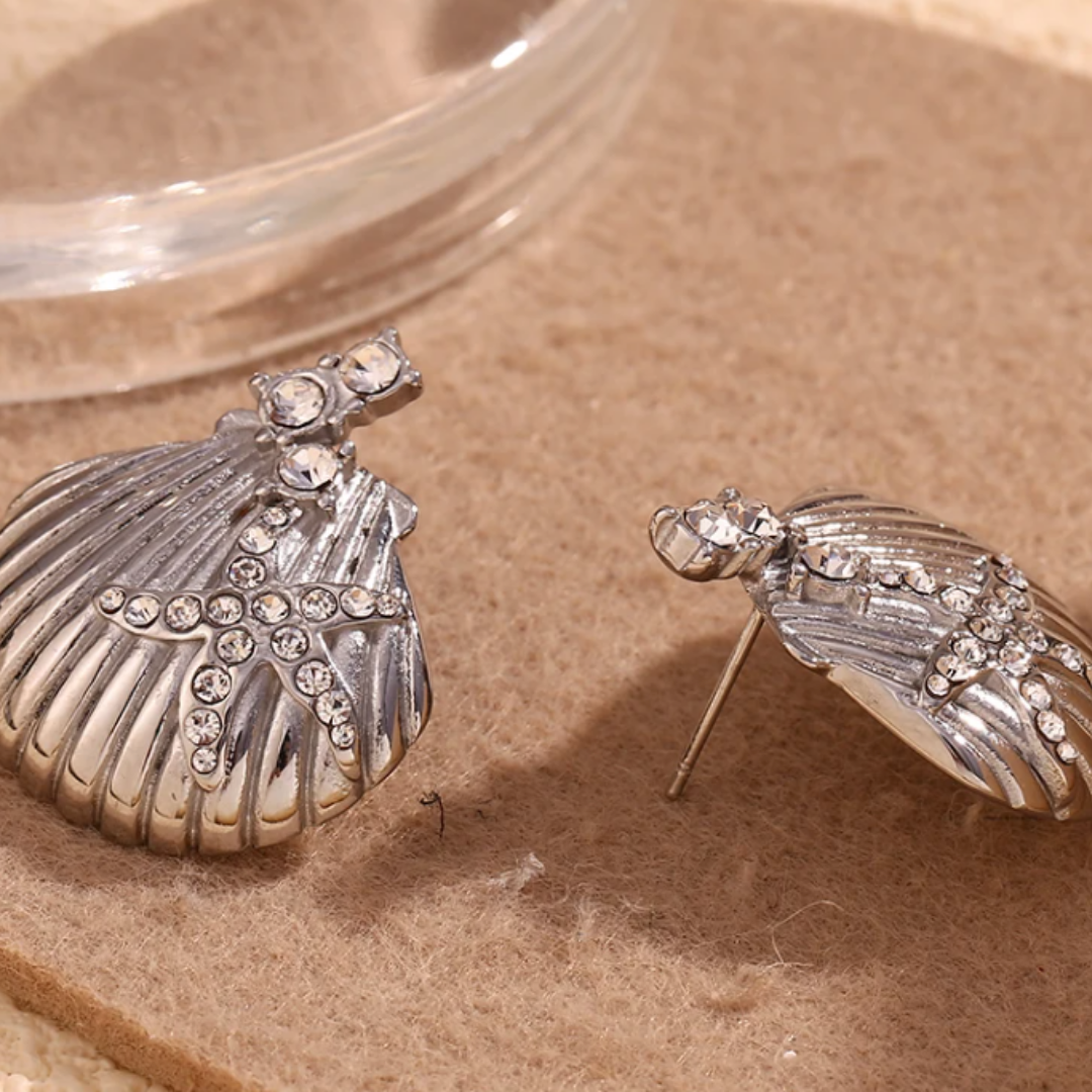 Aretes Conhas con Piedra