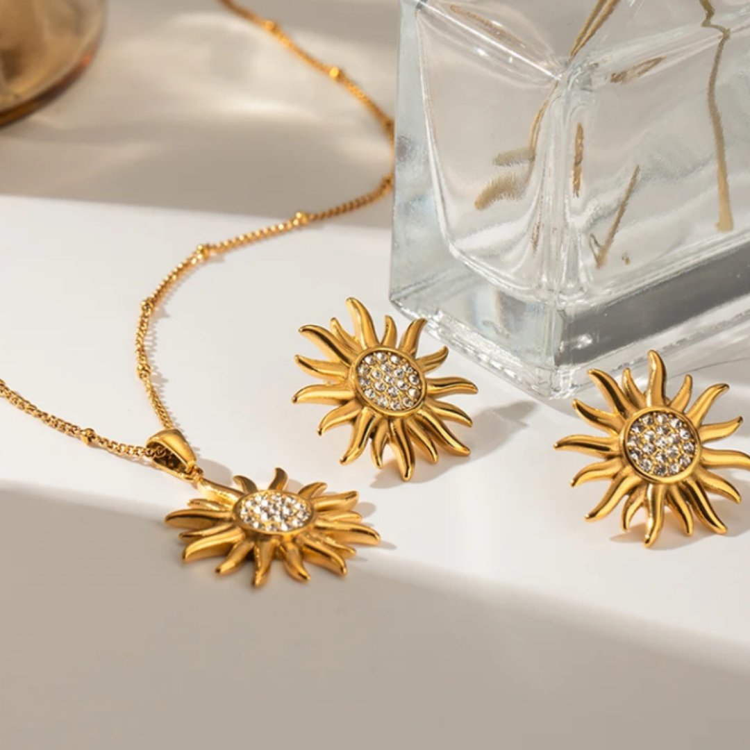 Set Cadena y Arete Flor del Sol