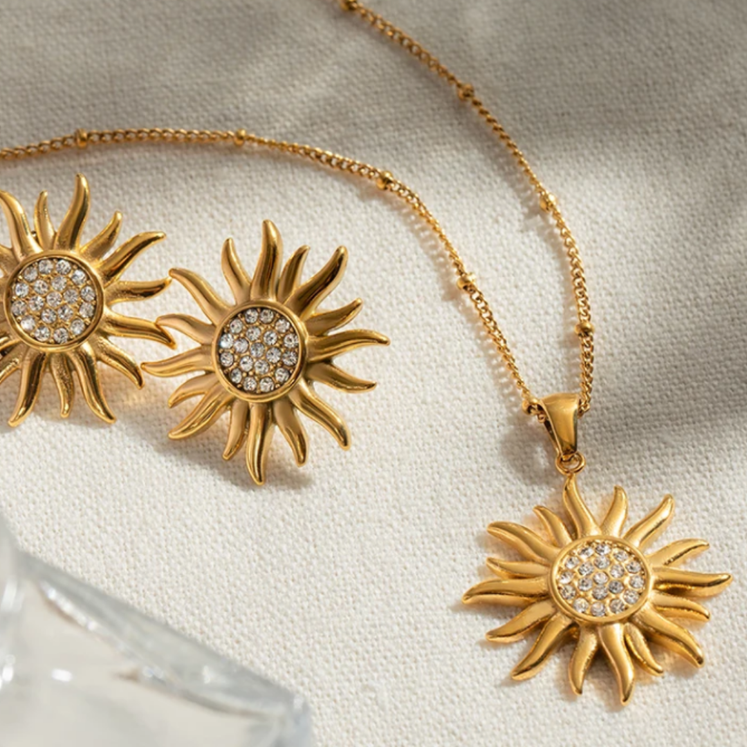 Set Cadena y Arete Flor del Sol