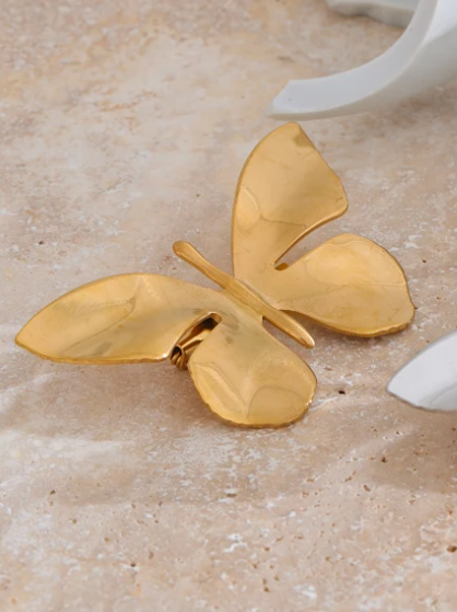 Broche Perla y Mariposa