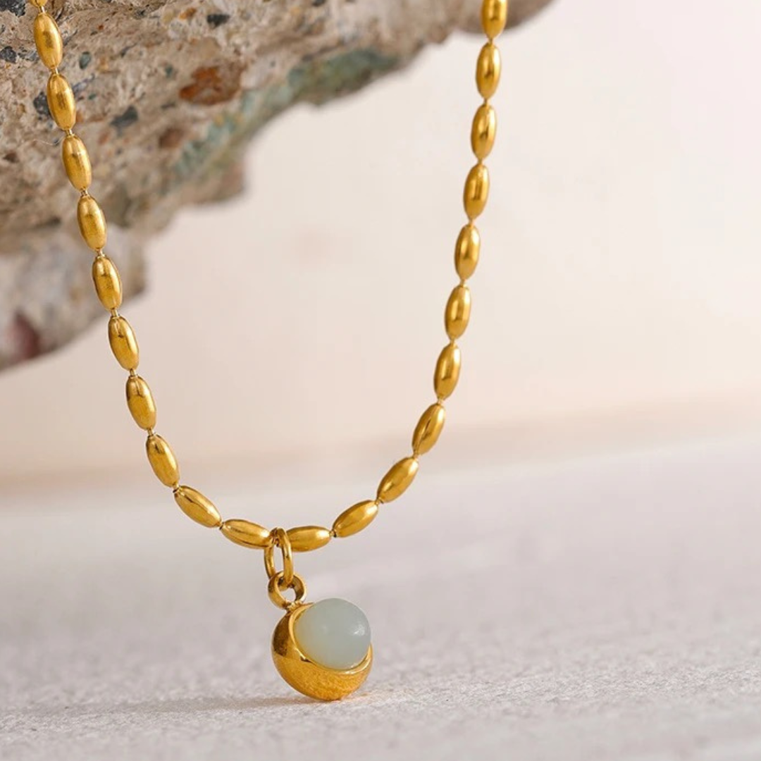 Collar Piedra Verde Claro