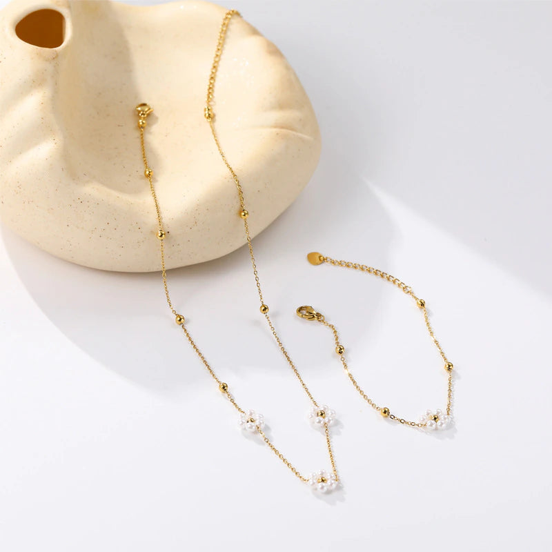 Collar y Brazalete Flores
