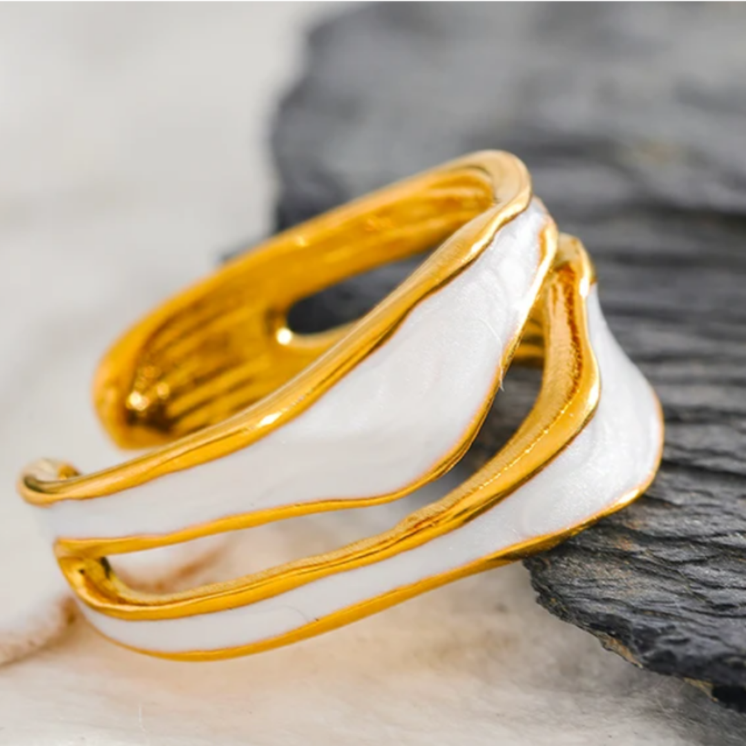 Anillo Esmaltado Blanco
