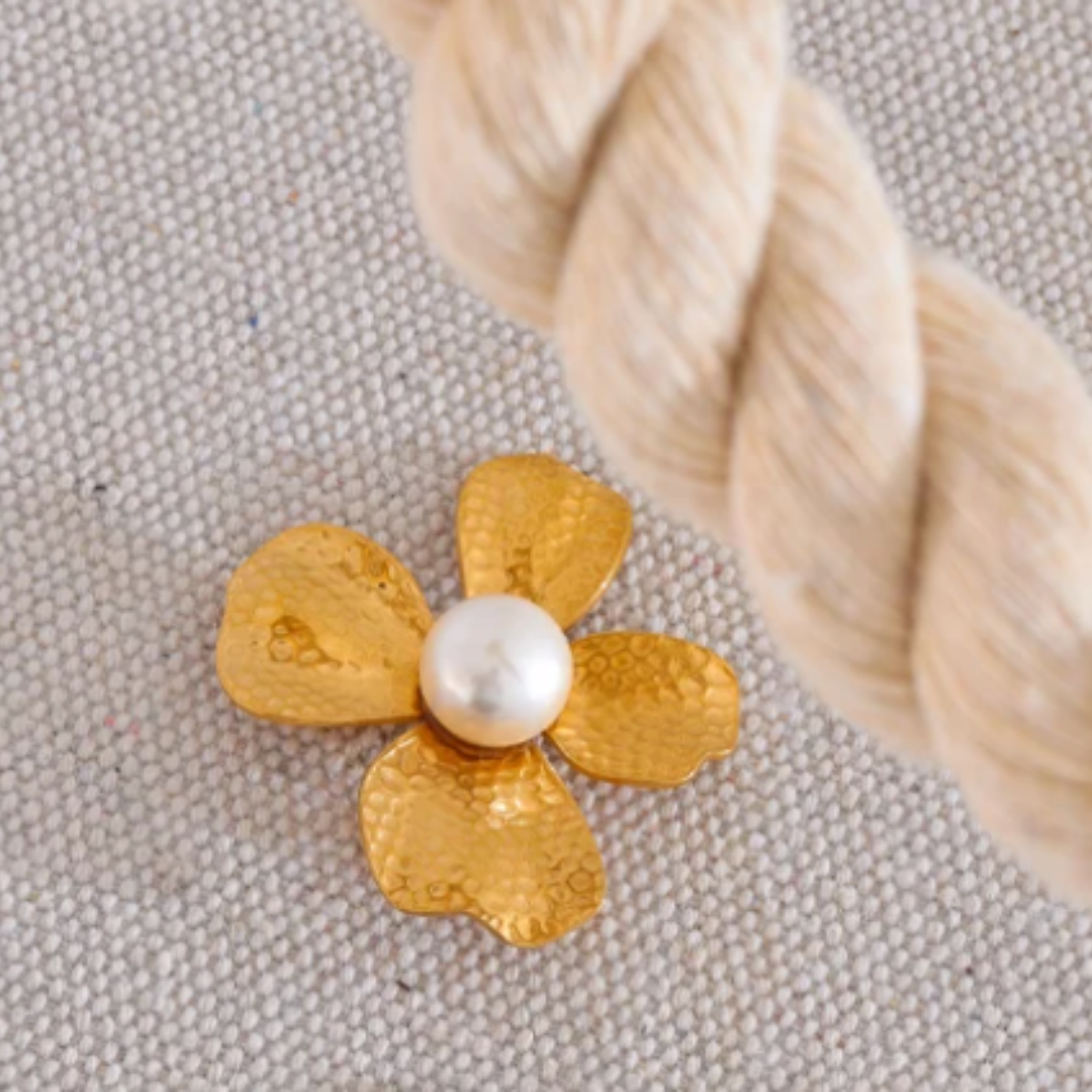 Broche Perla y Mariposa