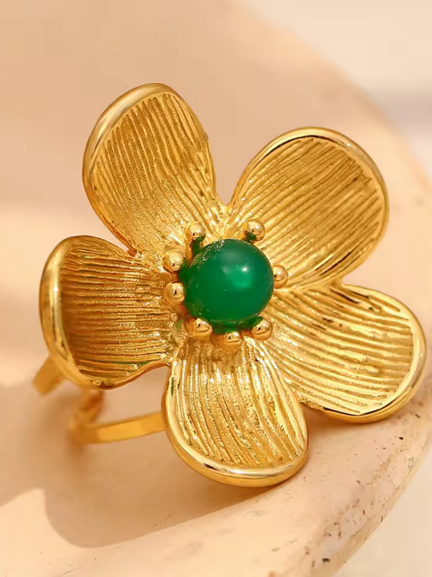 Anillo Flor Verde