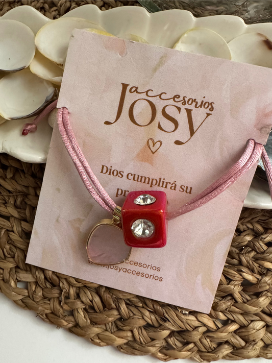 Pulsera de Hilo con MadrePerla y Dado