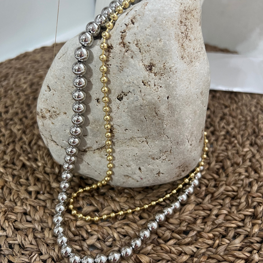 Collar Perlado plata y Oro