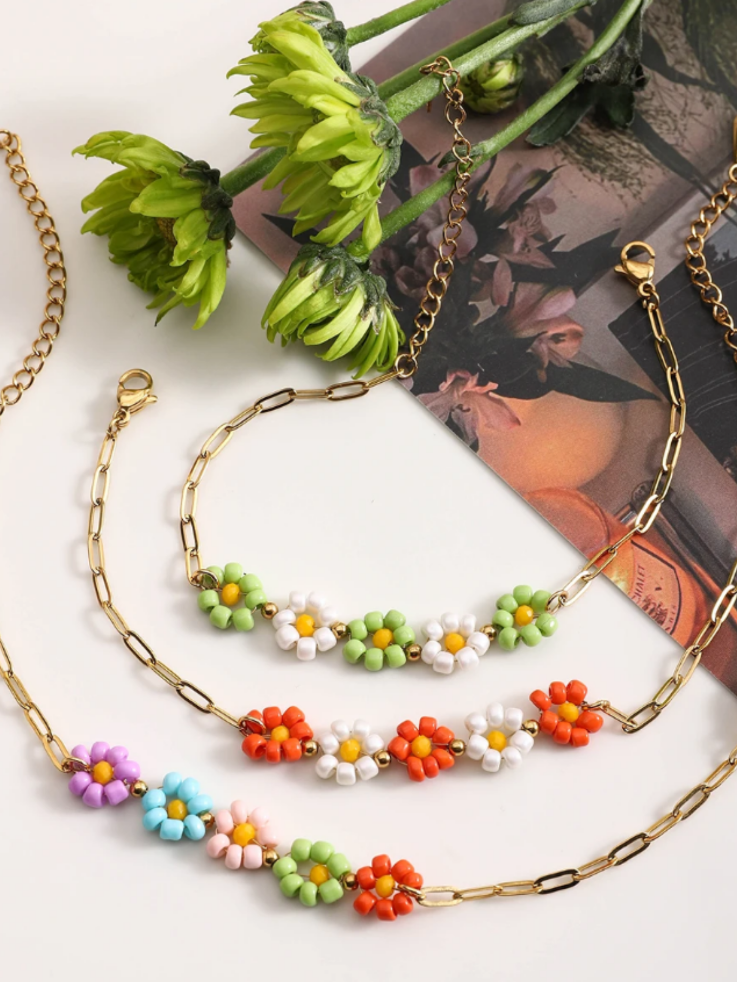 Pulsera de Flores Coloridas