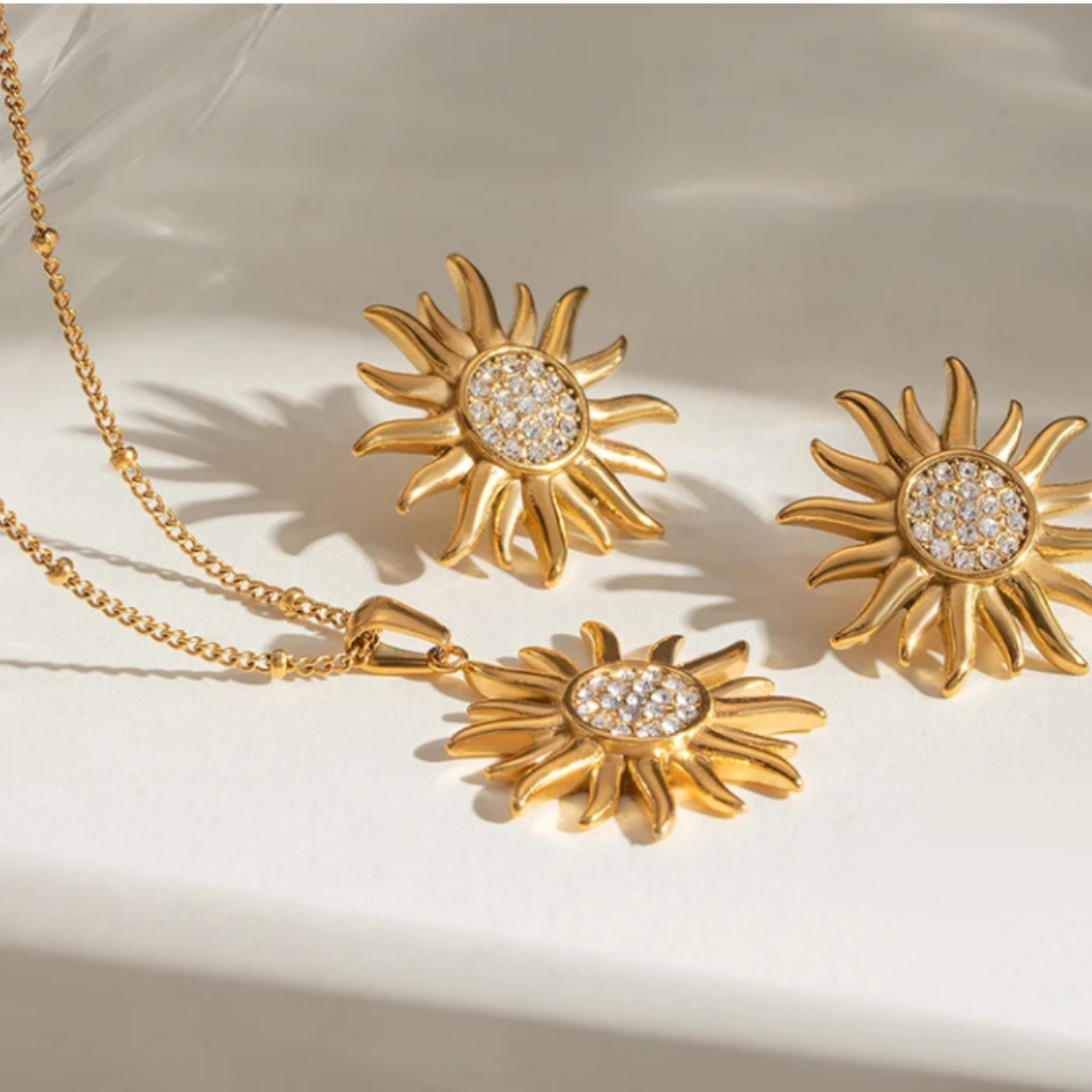 Set Cadena y Arete Flor del Sol