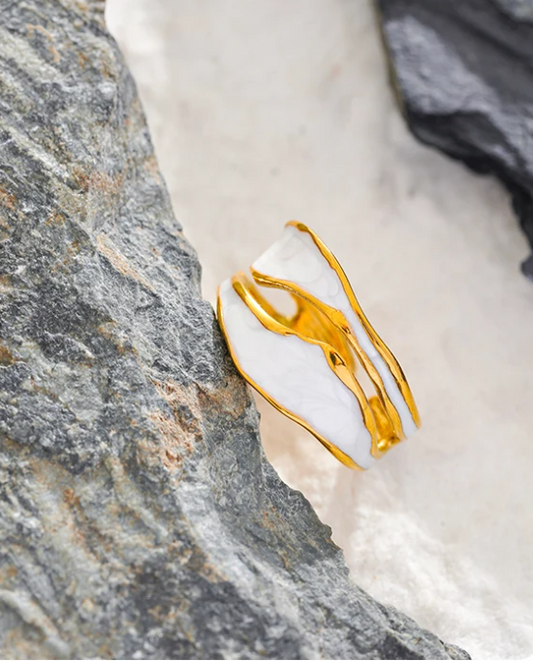 Anillo Esmaltado Blanco