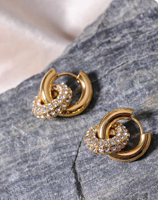 Argollas doble Círculo de Zirconia