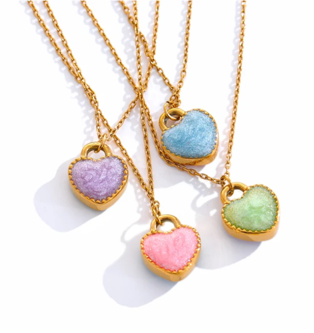 Cadena Corazones con Color