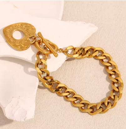 Pulsera Corazón dorado