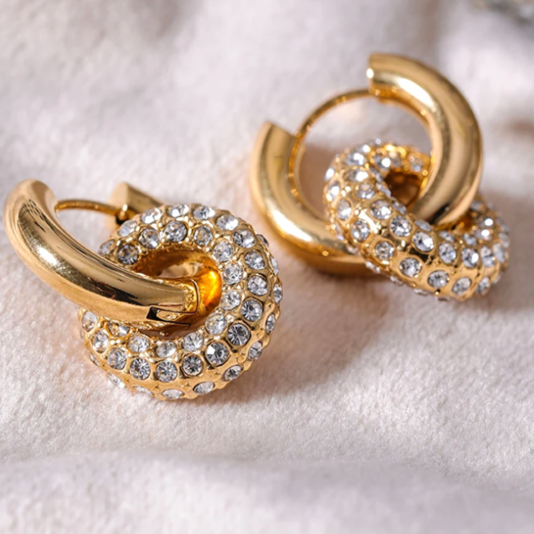 Argollas doble Círculo de Zirconia