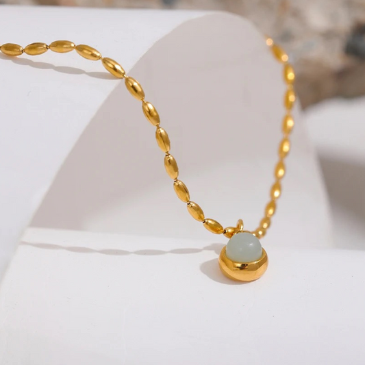 Collar Piedra Verde Claro